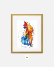 Abstract Line Art Cat