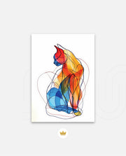 Abstract Line Art Cat