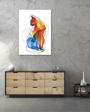 Abstract Line Art Cat