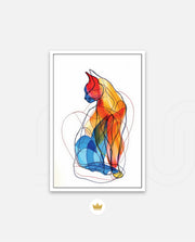 Abstract Line Art Cat