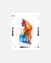 Abstract Line Art Cat