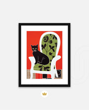 Elegant Black Cat Chair