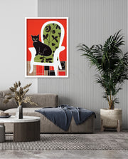 Elegant Black Cat Chair