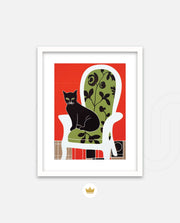 Elegant Black Cat Chair