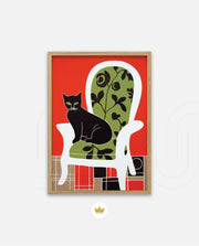 Elegant Black Cat Chair