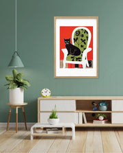Elegant Black Cat Chair
