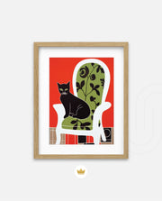 Elegant Black Cat Chair