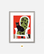 Elegant Black Cat Chair