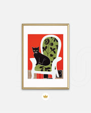 Elegant Black Cat Chair