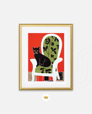 Elegant Black Cat Chair