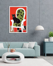 Elegant Black Cat Chair