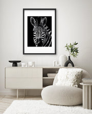 Zebra Portrait Black and White