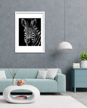 Zebra Portrait Black and White