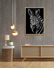 Zebra Portrait Black and White
