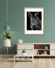 Zebra Portrait Black and White