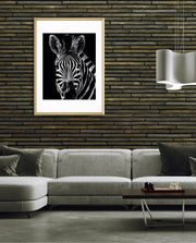 Zebra Portrait Black and White