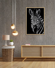 Zebra Portrait Black and White