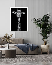Giraffe Portrait Black and White