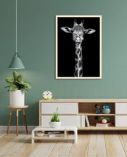 Giraffe Portrait Black and White