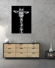 Giraffe Portrait Black and White