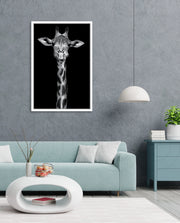 Giraffe Portrait Black and White