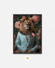Gentleman Lion Floral Portrait
