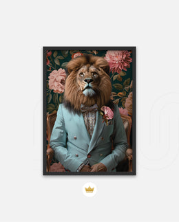 Gentleman Lion Floral Portrait