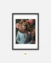 Gentleman Lion Floral Portrait