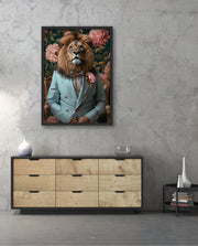 Gentleman Lion Floral Portrait