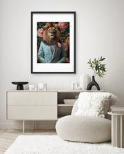 Gentleman Lion Floral Portrait