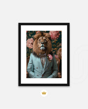 Gentleman Lion Floral Portrait