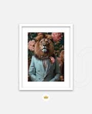 Gentleman Lion Floral Portrait
