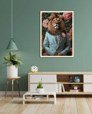 Gentleman Lion Floral Portrait