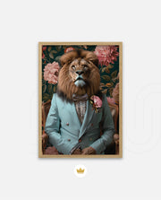 Gentleman Lion Floral Portrait