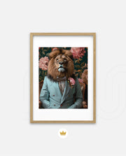 Gentleman Lion Floral Portrait