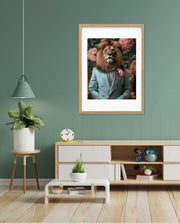 Gentleman Lion Floral Portrait