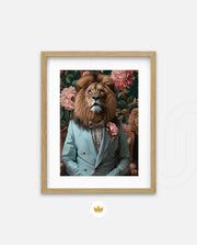 Gentleman Lion Floral Portrait