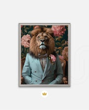Gentleman Lion Floral Portrait