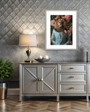 Gentleman Lion Floral Portrait