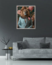 Gentleman Lion Floral Portrait