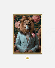 Gentleman Lion Floral Portrait