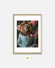 Gentleman Lion Floral Portrait