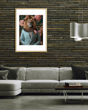Gentleman Lion Floral Portrait