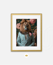 Gentleman Lion Floral Portrait