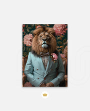 Gentleman Lion Floral Portrait