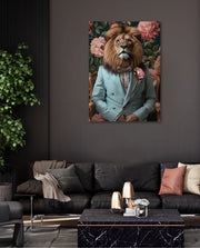 Gentleman Lion Floral Portrait