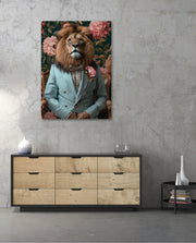 Gentleman Lion Floral Portrait