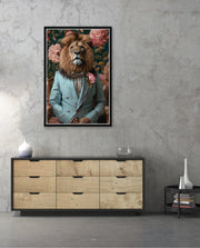 Gentleman Lion Floral Portrait
