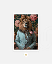 Gentleman Lion Floral Portrait