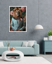 Gentleman Lion Floral Portrait